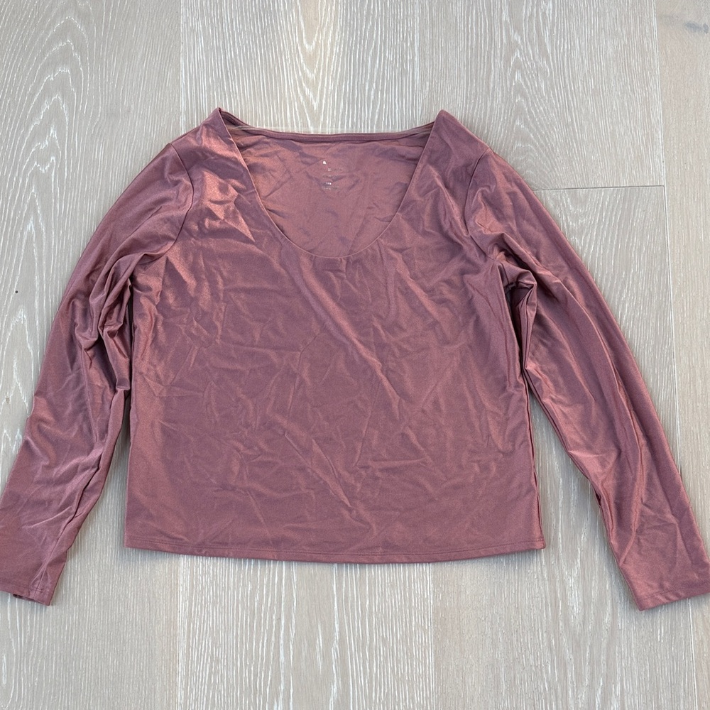 a new day Dusty Rose Long Sleeve Top